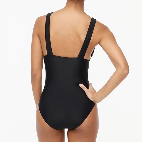 NWT J Crew V Neck Ruched One Piece Swimsuit Black Plus Size 3X - Picture 3 of 9